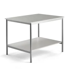 Työpöytä 1200x900x900 mm, harmaa linoleumi, hopeanharmaa