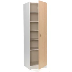 Vaatekaappi Oikea, 600x600x2100mm, valkoinen, koivu