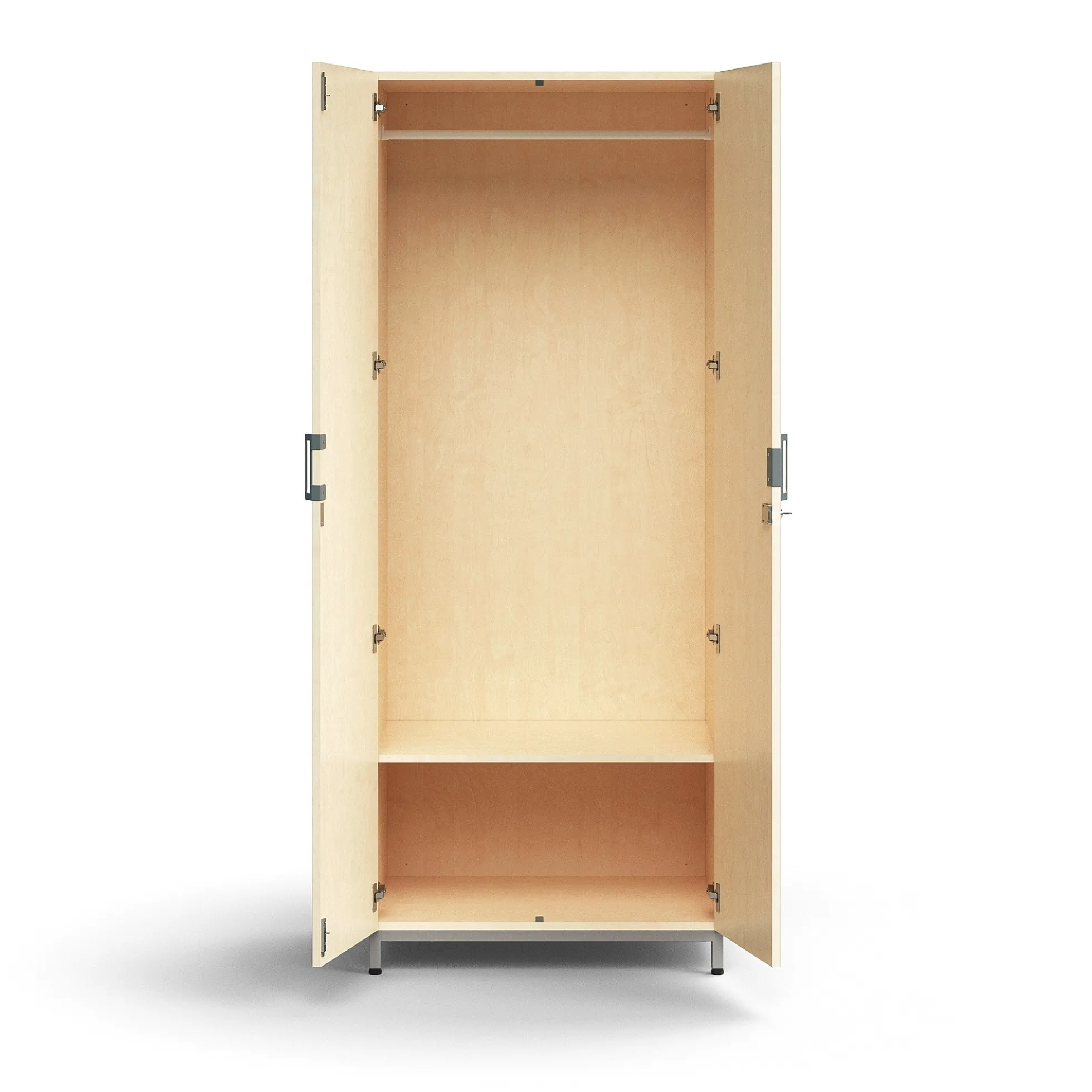 Vaatekaappi QBUS Lukollinen, vaatetanko, jalusta, 2020x800x570 mm, hopea, koivu