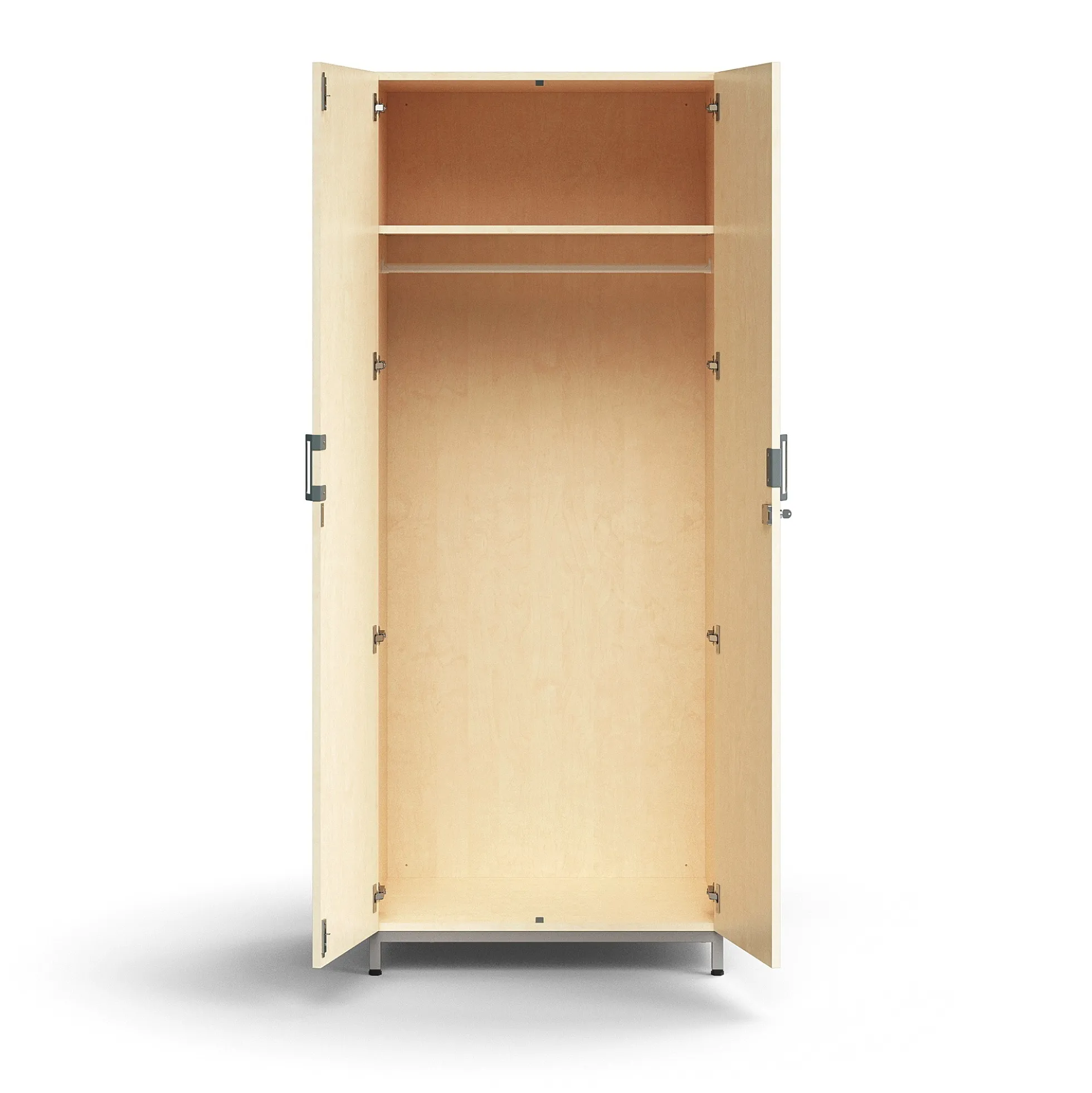 Vaatekaappi QBUS Lukollinen, vaatetanko, jalusta, 2020x800x570 mm, hopea, koivu