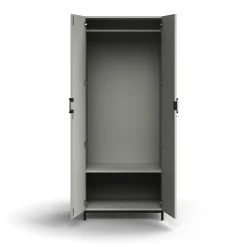 Vaatekaappi QBUS Lukollinen, vaatetanko, jalusta, 2020x800x570 mm, musta, vaaleanharmaa