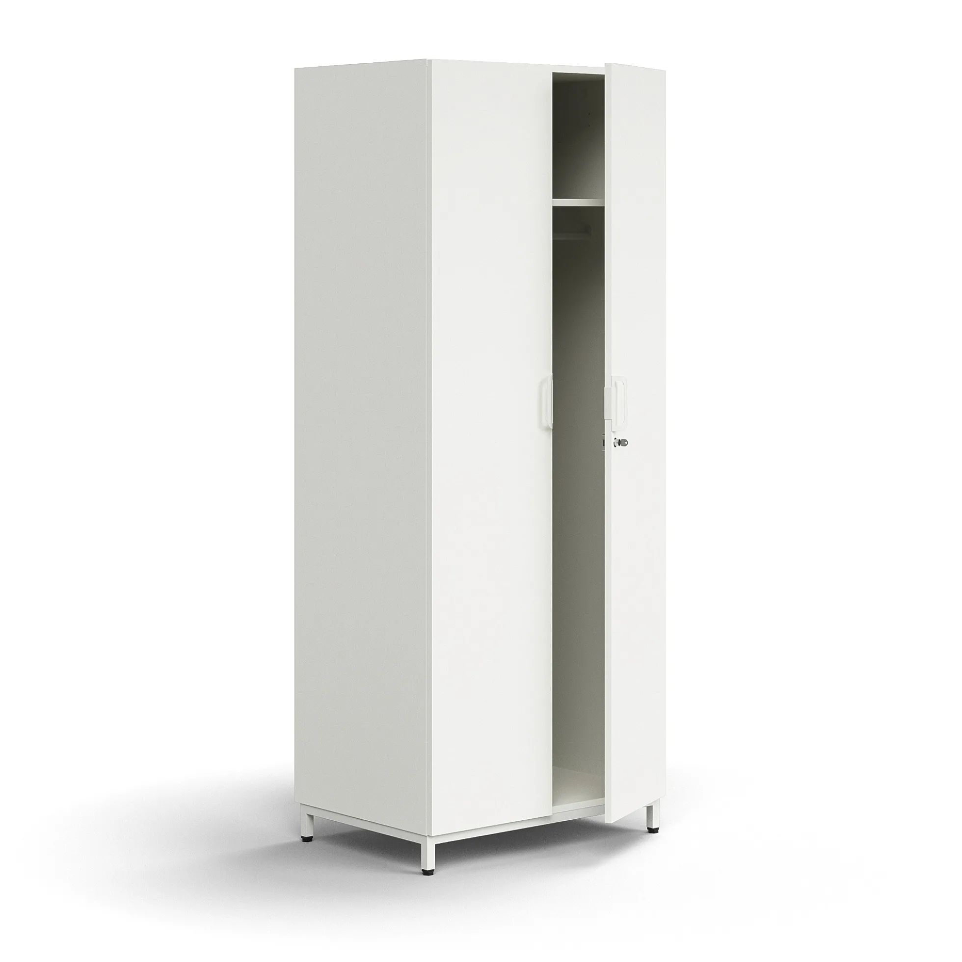 Vaatekaappi QBUS Lukollinen, vaatetanko, jalusta, 2020x800x570 mm, valkoinen
