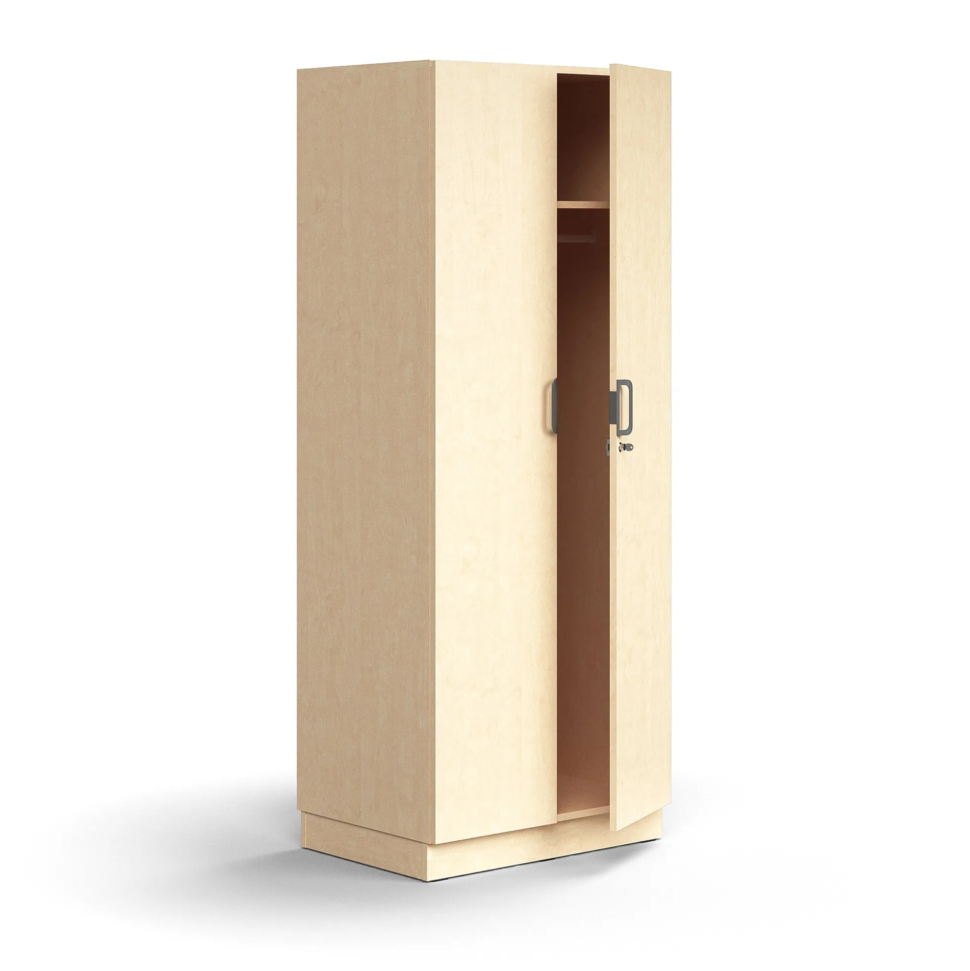 Vaatekaappi QBUS Lukollinen, vaatetanko, sokkeli, 2020x800x570 mm, koivu