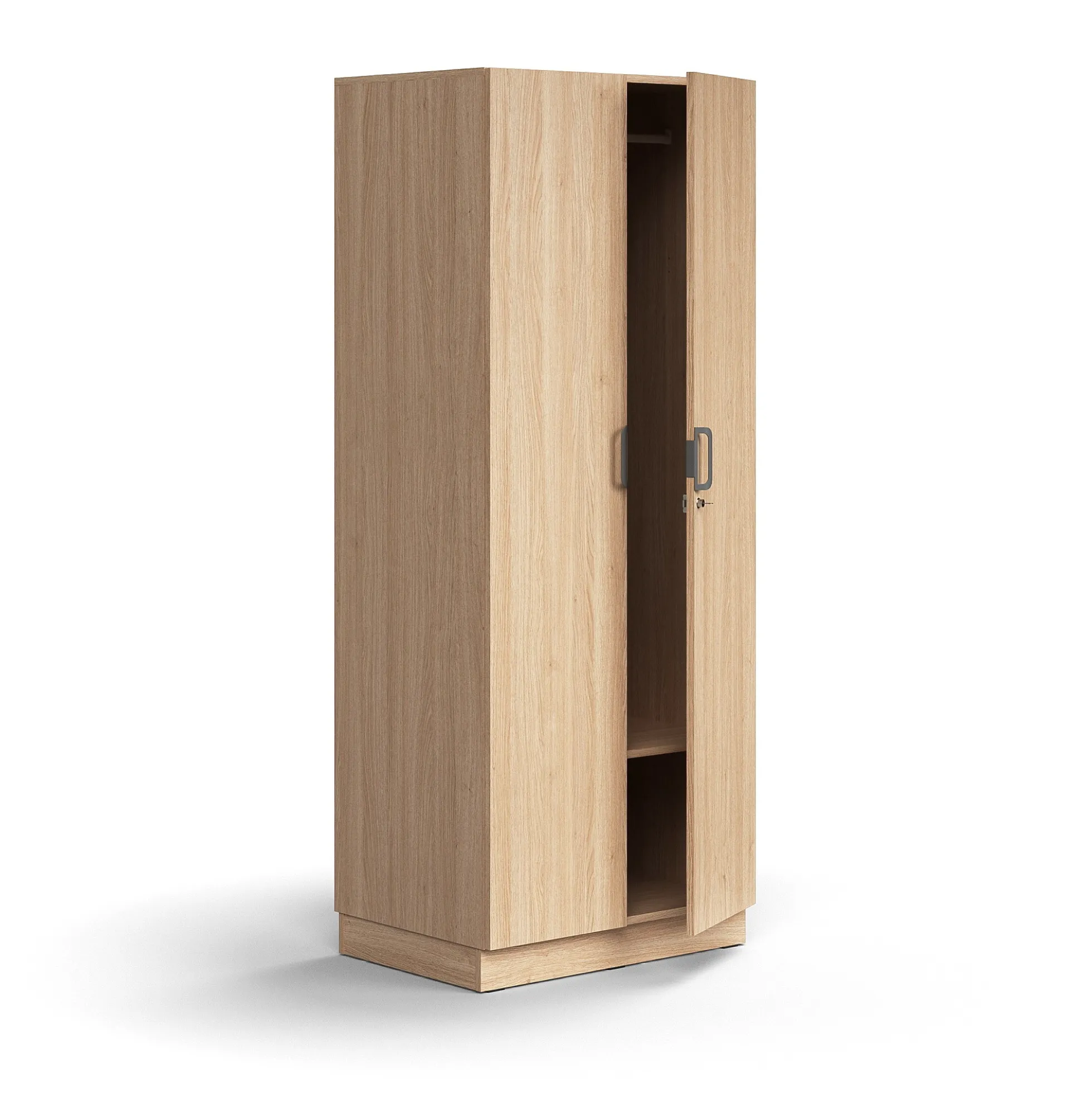 Vaatekaappi QBUS Lukollinen, vaatetanko, sokkeli, 2020x800x570 mm, tammi