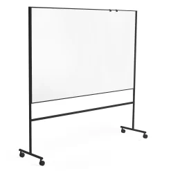 Valkotaulu EMMA Pyörällinen, kaksipuolinen, 2000x1200 mm, musta kehys
