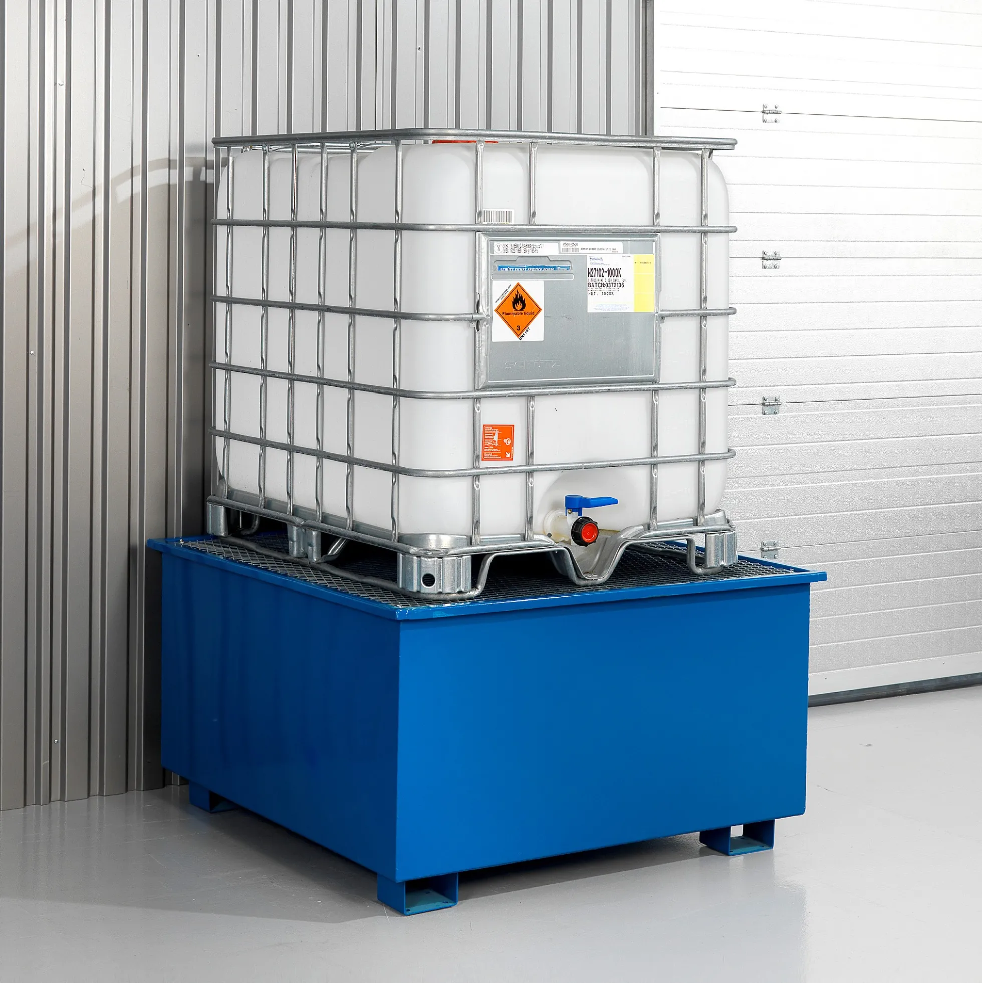 Valuma-allas yhdelle IBC-kontille 1310x1310x750 mm, 1000 litraa