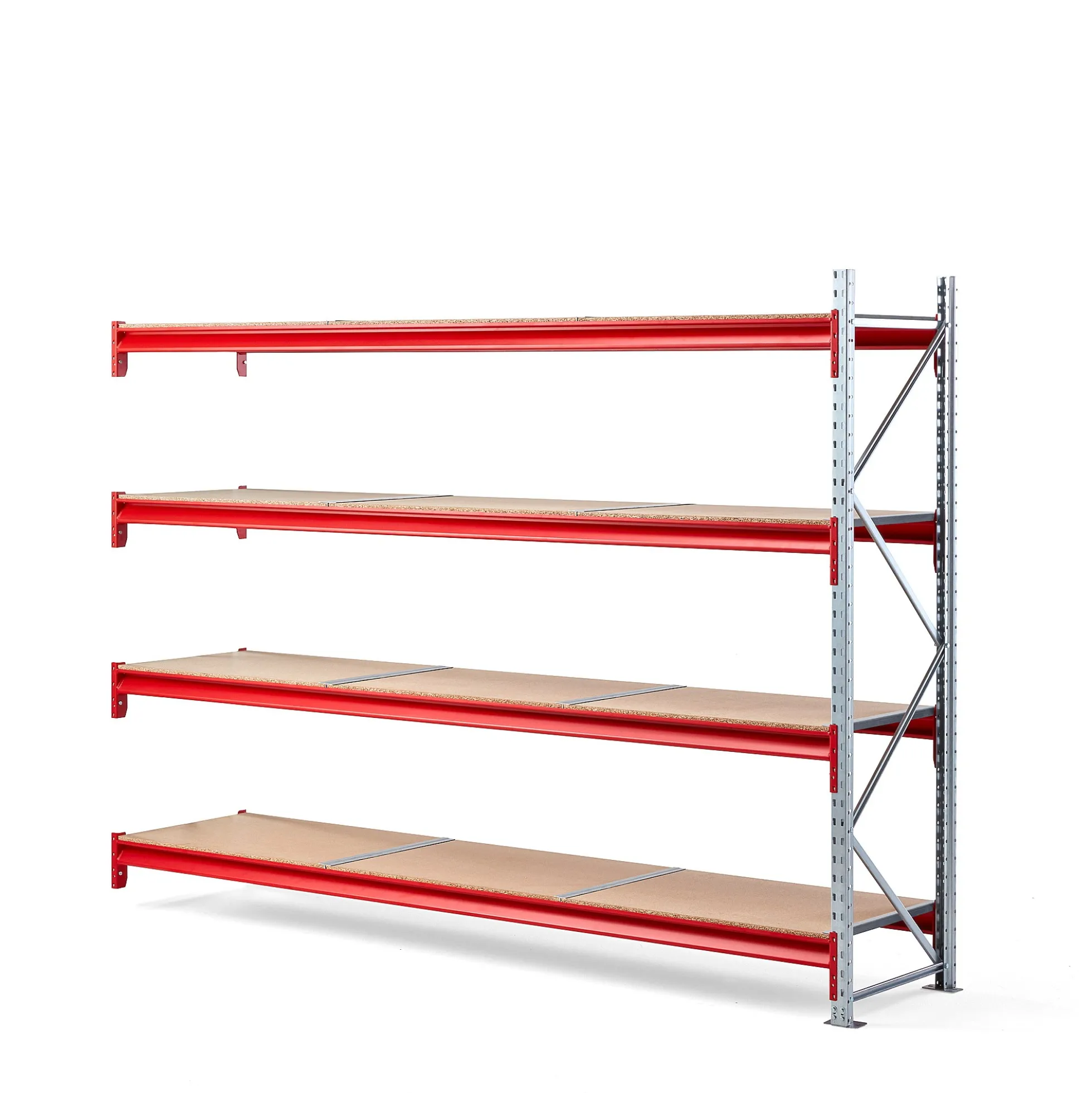 Varastohylly TOUGH Jatko-osa, 2000x2700x600 mm, 4 lastulevyä