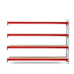 Varastohylly TOUGH Jatko-osa, 2000x2700x600 mm, 4 lastulevyä