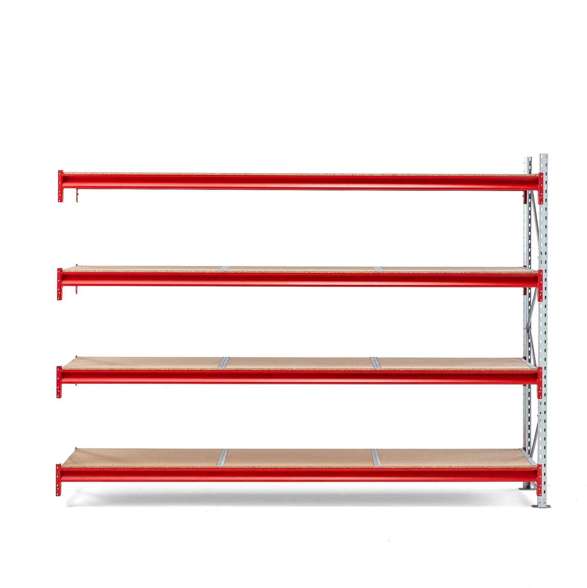 Varastohylly TOUGH Jatko-osa, 2000x2700x600 mm, 4 lastulevyä