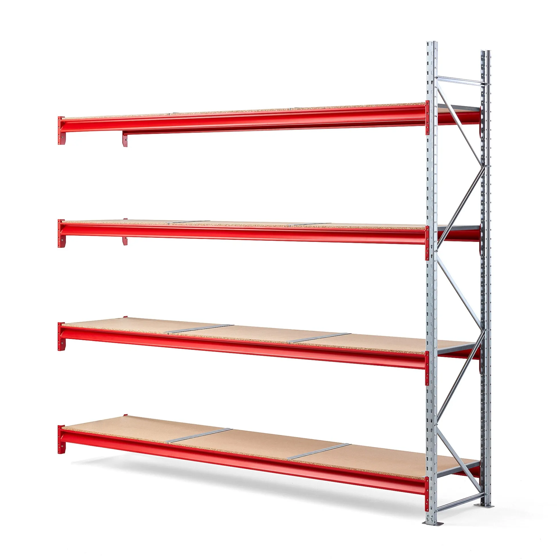 Varastohylly TOUGH Jatko-osa, 2500x2700x600 mm, 4 lastulevyä