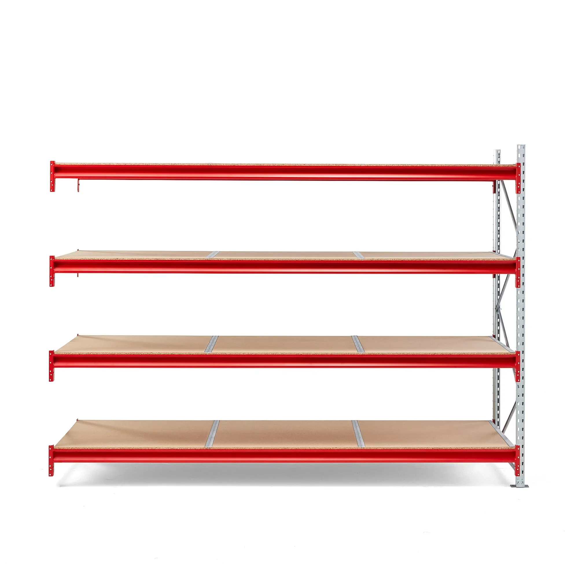 Varastohylly TOUGH Jatko-osa, 2000x2700x1000 mm, 4 lastulevyä
