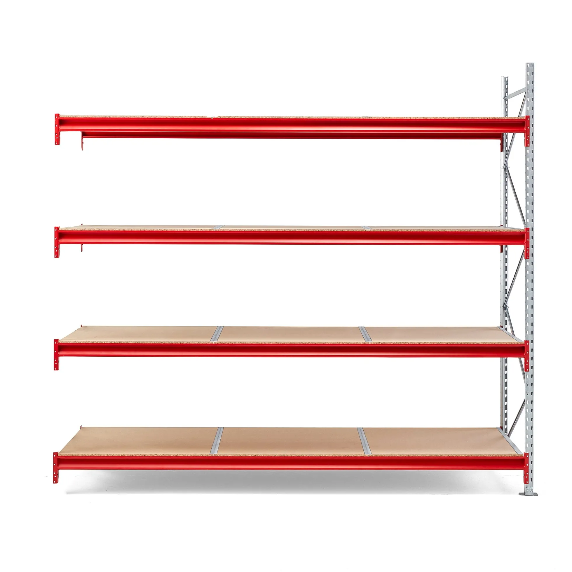 Varastohylly TOUGH Jatko-osa, 2500x2700x1000 mm, 4 lastulevyä