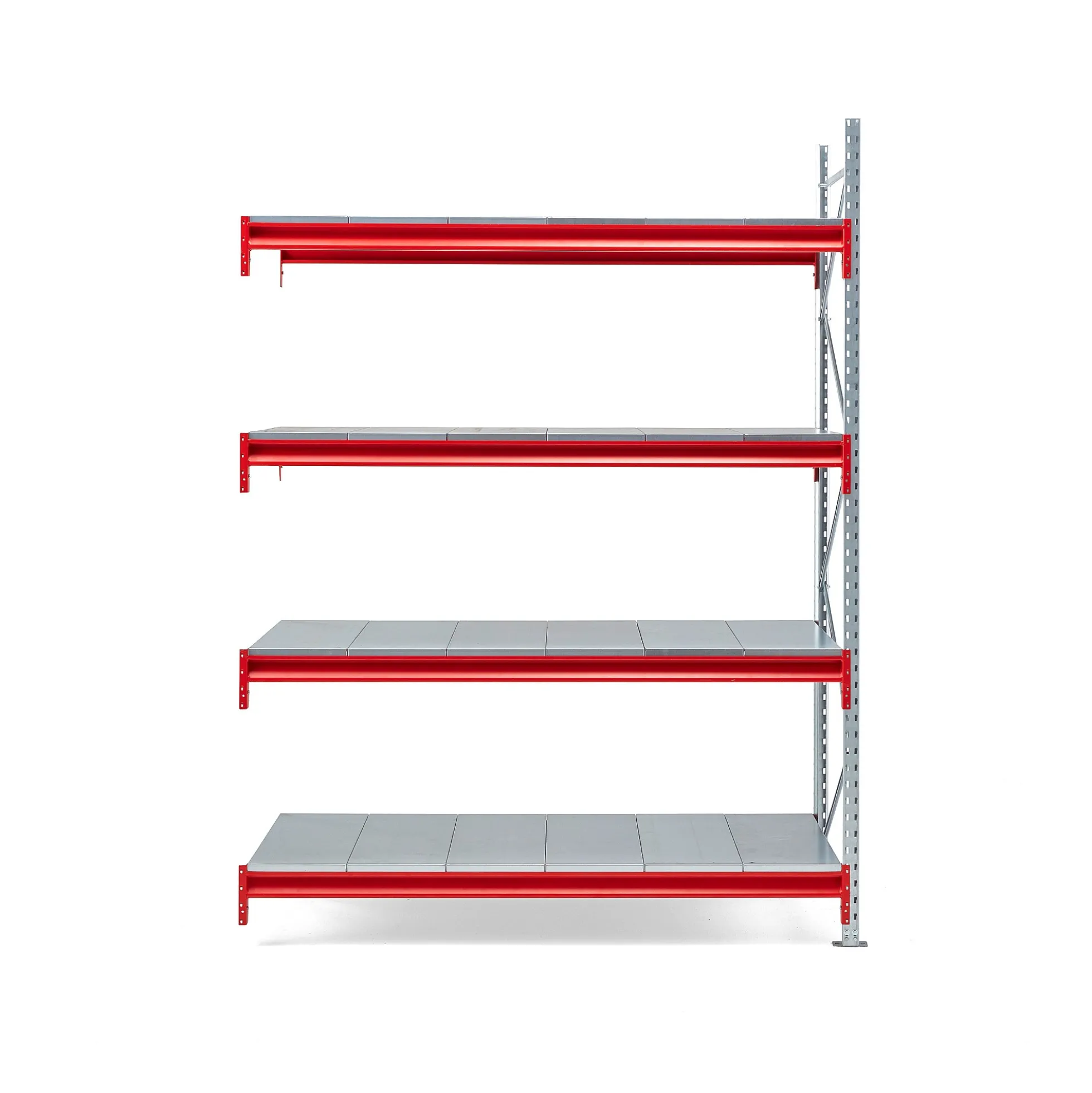 Varastohylly TOUGH Jatko-osa, 2500x1800x1000 mm, 4 teräshyllytasoa
