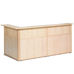 Vastaanottotiski TREAT L-malli, oikea, 3-osainen, 2490x1290x1200 mm, koivu